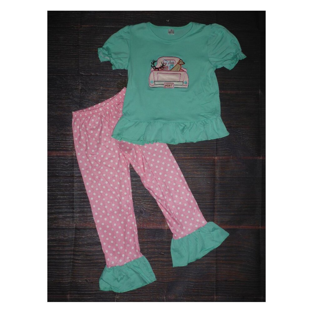 Boutique Hunting Labrador Dog Tunic & Leggings Girls Outfit Set